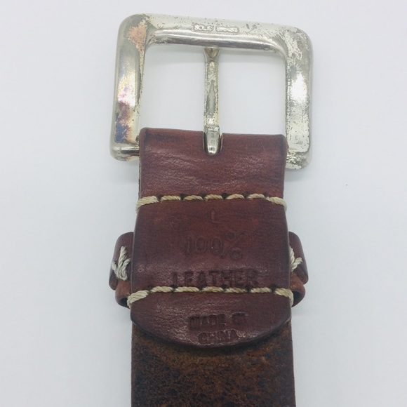 BOHO LUXE LEATHER BELT W/ STITCHING || Brown || L - Picture 4 of 8